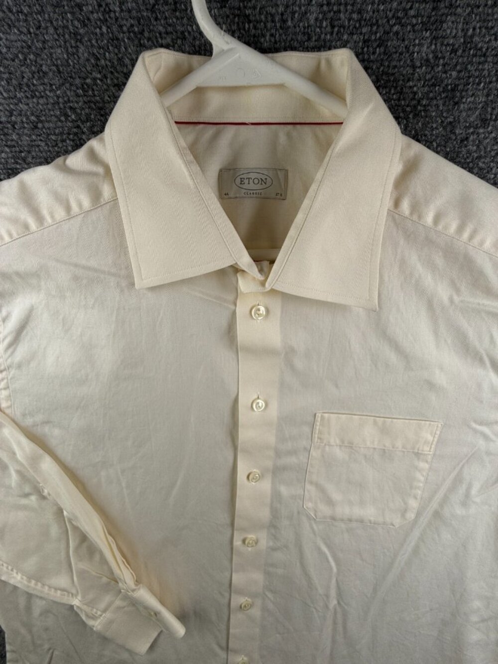 Eton Classic 17.5 Yellow Button Up Shirt Long Sleeve Men Cotton Sweden Designer